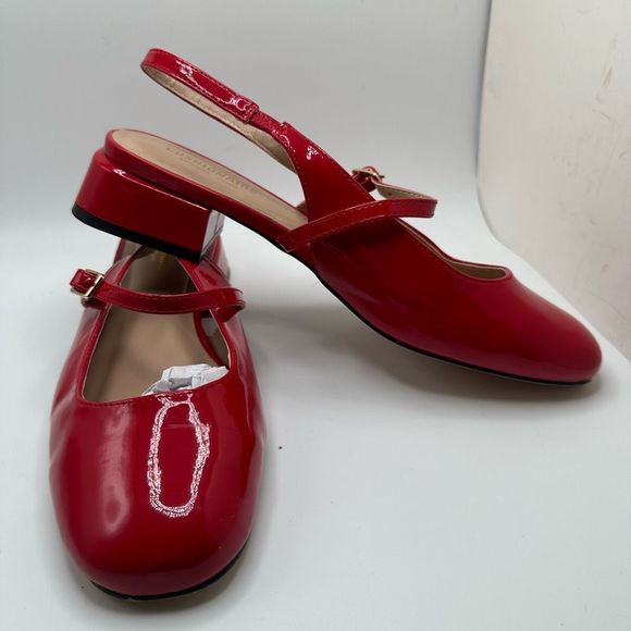 CUSHIONAIRE Mary Jane Dress Shoe 8.5 WIDE RED - Picture 6 of 7
